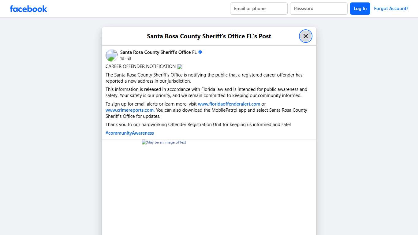 CAREER OFFENDER... - Santa Rosa County Sheriff's Office FL Facebook